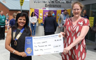 Lion’s Club of Coventry Godiva Gives Donation for Accuvein Device, Helping Children to Feel More Comfortable During Treatment